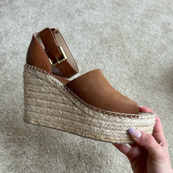 Marc Fisher Tan Suede Alida Platform Espadrille Wedges - Picture 4 of 6